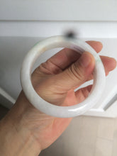 Load image into Gallery viewer, 57mm certified Type A 100% Natural sunny green/white Jadeite Jade bangle AC72-1479
