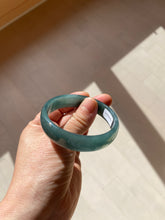 Load image into Gallery viewer, 52.8mm Certified Type A 100% Natural icy watery deep sea green/blue/gray/white Guatemala Jadeite bangle KS91-6393