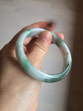 Load image into Gallery viewer, 56.5mm certificated Type A 100% Natural sunny green/dark green/white Jadeite Jade bangle Z132-2355