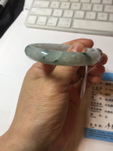 Load image into Gallery viewer, 49mm certified natural 100% natural Type A green white with green flying flowers oval jadeite jade bangle PB110-2435