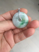 Load image into Gallery viewer, 27.8/6.1mm Type A 100% Natural sunny green light purple red Jadeite Jade Safety Guardian Button donuts Pendant group BP108