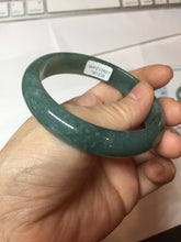 Load image into Gallery viewer, 58.6mm Certified Type A 100% Natural Light Green/Blue/Gray With Flying Snow Guatemala Jadeite Bangle PH268-1238