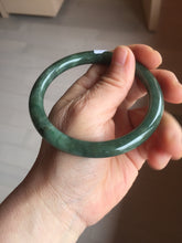 Load image into Gallery viewer, 60.2mm Certified Type A 100% Natural oily dark green(老油青) gray black round cut Jadeite Jade bangle BH102-0692