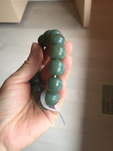 Load image into Gallery viewer, 100% Natural 13.8x13mm green/yellow/brown/blue/gray vintage style nephrite Jade bead man bracelet HF22