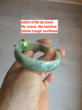 Load image into Gallery viewer, 51-52mm certificated Type A 100% Natural light green/yellow/brown thin Jadeite Jade bangle AZ54