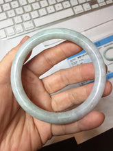 Load image into Gallery viewer, 59mm Certified Type A 100% Natural light green white purple round cut jadeite Jade bangle PB256-3232