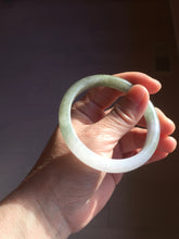 Load image into Gallery viewer, 54.5mm Certified type A 100% Natural green white light purple half mountain half water two-tone(半山半水) Jadeite bangle PE23-5466