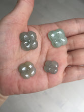 Load image into Gallery viewer, Type A 100% Natural icy watery light green/gray jadeite Jade flower Pendant BQ41