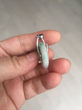 Load image into Gallery viewer, 23.5/4.9mm Type A 100% Natural green white Jadeite Jade Safety Guardian Button donuts Pendant BP115