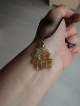 Load image into Gallery viewer, 100% Natural light sugar yellow/green jadeite Jade blessed fortune pendant BG6