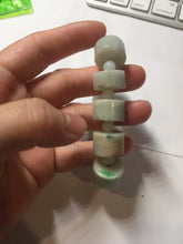 Load image into Gallery viewer, AllaboutjadeCanada.com only 54–58mm 100% Natural Type A light Green, yellow, purple, brown & Gray Jadeite Cylinder Bead Bracelet PC245 add on item.