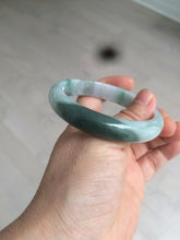 Load image into Gallery viewer, 56.5mm certificated Type A 100% Natural sunny green/dark green/white Jadeite Jade bangle Z132-2355
