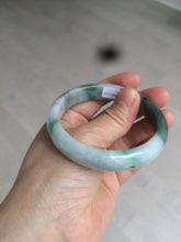Load image into Gallery viewer, 56.5mm certificated Type A 100% Natural sunny green/dark green/white Jadeite Jade bangle Z132-2355
