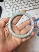 Load image into Gallery viewer, 59mm Certified Type A 100% Natural light green white purple round cut jadeite Jade bangle PB256-3232