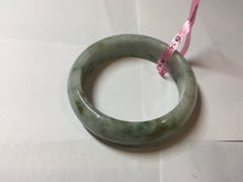 Load image into Gallery viewer, 59.2mm Type A 100% Natural light green brown chubby autumn leaves jadeite jade bangle G55