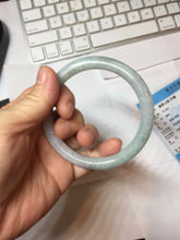Load image into Gallery viewer, 59mm Certified Type A 100% Natural light green white purple round cut jadeite Jade bangle PB256-3232