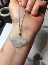 Load image into Gallery viewer, 100% Natural type A icy watery light green clear Jadeite Jade butterfly pendant PH113-4