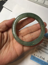 Load image into Gallery viewer, Shopify only. 54mm certified 100% natural Type A icy watery oliy dark green(油青) brown jadeite jade bangle BS103-4060
