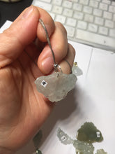 Load image into Gallery viewer, 100% Natural type A icy watery light green clear Jadeite Jade butterfly pendant PH113-4