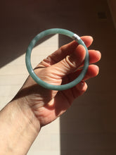 Load image into Gallery viewer, 62mm Certified Type A 100% Natural light green/blue/gray Guatemala slim round cut Jadeite bangle BP219-3808