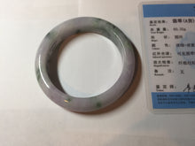 Load image into Gallery viewer, 54.4mm certified 100% natural Type A light purple with sunny green flying flowers jadeite jade bangle BL105-8717