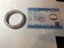 Load image into Gallery viewer, 54.4mm certified 100% natural Type A light purple with sunny green flying flowers jadeite jade bangle BL105-8717