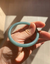 Load image into Gallery viewer, 48mm Certified Type A 100% Natural deep sea green/blue/gray/white oval round cut Guatemala Jadeite bangle KS95-2468