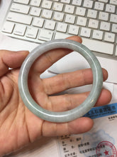 Load image into Gallery viewer, 59mm Certified Type A 100% Natural light green white purple round cut jadeite Jade bangle PB256-3232