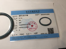 Load image into Gallery viewer, 60.5mm Certified Type A 100% Natural dark green blue gray black slim round cut Guatemala Jadeite bangle PC176-2056