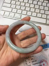 Load image into Gallery viewer, 59mm Certified Type A 100% Natural light green white purple round cut jadeite Jade bangle PB256-3232