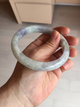 Load image into Gallery viewer, 61.5mm Certified Type A 100% Natural white/light purple/green Jadeite Jade bangle BF108-1925