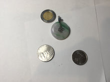 Load image into Gallery viewer, 23.5/4.9mm Type A 100% Natural green white Jadeite Jade Safety Guardian Button donuts Pendant BP115