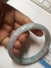 Load image into Gallery viewer, 61.5mm Certified Type A 100% Natura light green white purple Jadeite bangle X159-3830