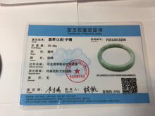 Load image into Gallery viewer, 59.5mm Certified Type A 100% Natural light green round cut jadeite Jade bangle PB257-3256