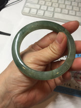 Load image into Gallery viewer, Shopify only. 54mm certified 100% natural Type A icy watery oliy dark green(油青) brown jadeite jade bangle BS103-4060