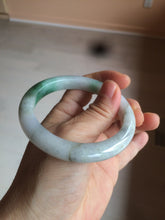 Load image into Gallery viewer, 56.4mm certificated Type A 100% Natural sunny green/white Jadeite Jade bangle Z131-2354