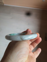 Load image into Gallery viewer, 56.4mm certificated Type A 100% Natural sunny green/white Jadeite Jade bangle Z131-2354