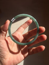 Load image into Gallery viewer, 61.5mm Certified Type A 100% Natural light green/blue/gray Guatemala slim round cut Jadeite bangle BP218-3809