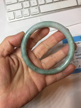 Load image into Gallery viewer, 59.5mm Certified Type A 100% Natural light green round cut jadeite Jade bangle PB257-3256