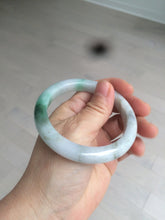 Load image into Gallery viewer, 56.4mm certificated Type A 100% Natural sunny green/white Jadeite Jade bangle Z131-2354