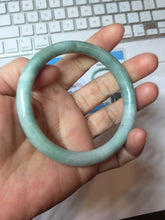 Load image into Gallery viewer, 59.5mm Certified Type A 100% Natural light green round cut jadeite Jade bangle PB257-3256