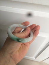 Load image into Gallery viewer, 56.4mm certificated Type A 100% Natural sunny green/white Jadeite Jade bangle Z131-2354