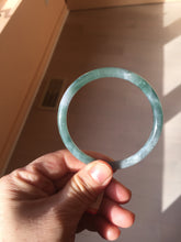 Load image into Gallery viewer, 56.3mm Certified Type A 100% Natural dark green/blue/gray with Guatemala slim round cut Jadeite bangle BG202-8832