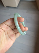 Load image into Gallery viewer, 55.5mm Certified type A 100% Natural light green gray round cut Jadeite bangle PD43-9583