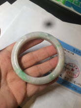 Load image into Gallery viewer, 53.5mm Certified Type A 100% Natural sunny green Jadeite Jade bangle AZ130-4125