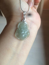 Load image into Gallery viewer, 100% Natural type A dark green/gray happy buddha jadeite Jade pendant necklace group BG8