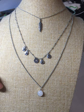 Load image into Gallery viewer, Triple Layer Necklace with 100% natural Type A white light purple Jadeite pendant necklace PH49