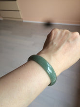 Load image into Gallery viewer, 51.6mm certified Type A 100% Natural oily dark green thin style Jadeite jade bangle M87-2820