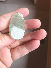 Load image into Gallery viewer, Type A 100% Natural Icy Watery Light Green gray (淡油冰)Jadeite Jade Greatest of All Time Goat Pendant PC229