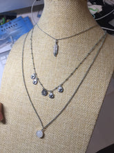 Load image into Gallery viewer, Triple Layer Necklace with 100% natural Type A white light purple Jadeite pendant necklace PH49